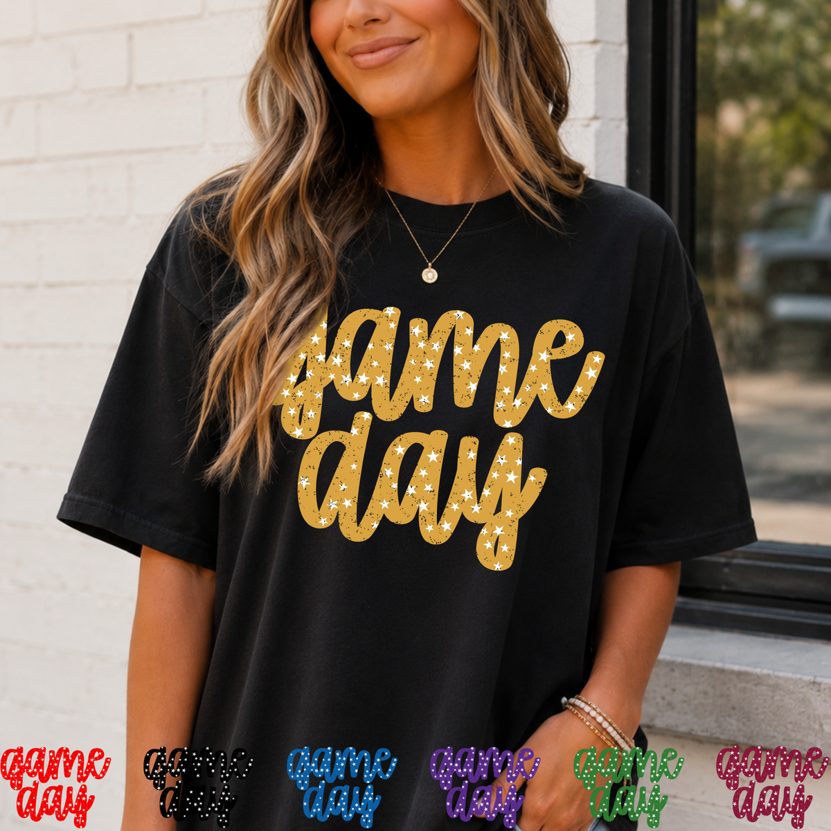 Game Day w/Stars (Multi Color Options) Full Color DTF Transfer
