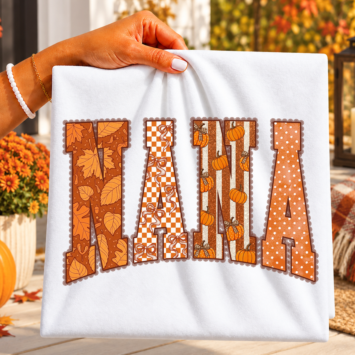Nana (Fall Theme Letters) Full Color DTF Transfer