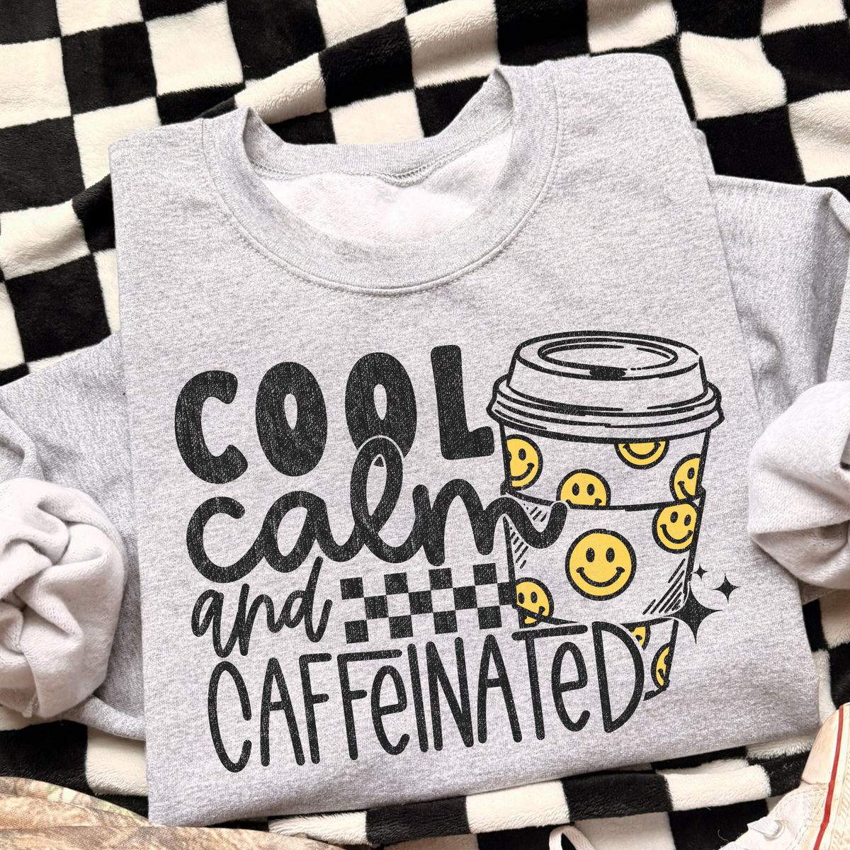 Cool Calm and Caffeinated Full Color DTF Transfer
