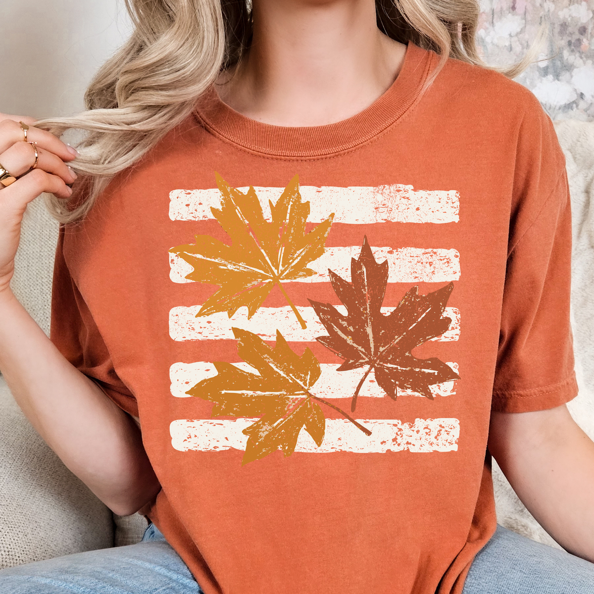 Fall Leaves Full Color DTF Transfer