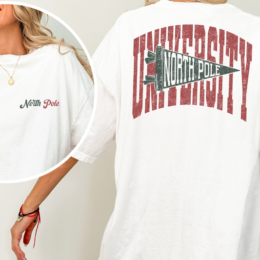 North Pole University Full Color DTF Transfer