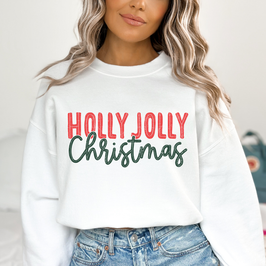 Holly Jolly Christmas Full Color DTF Transfer