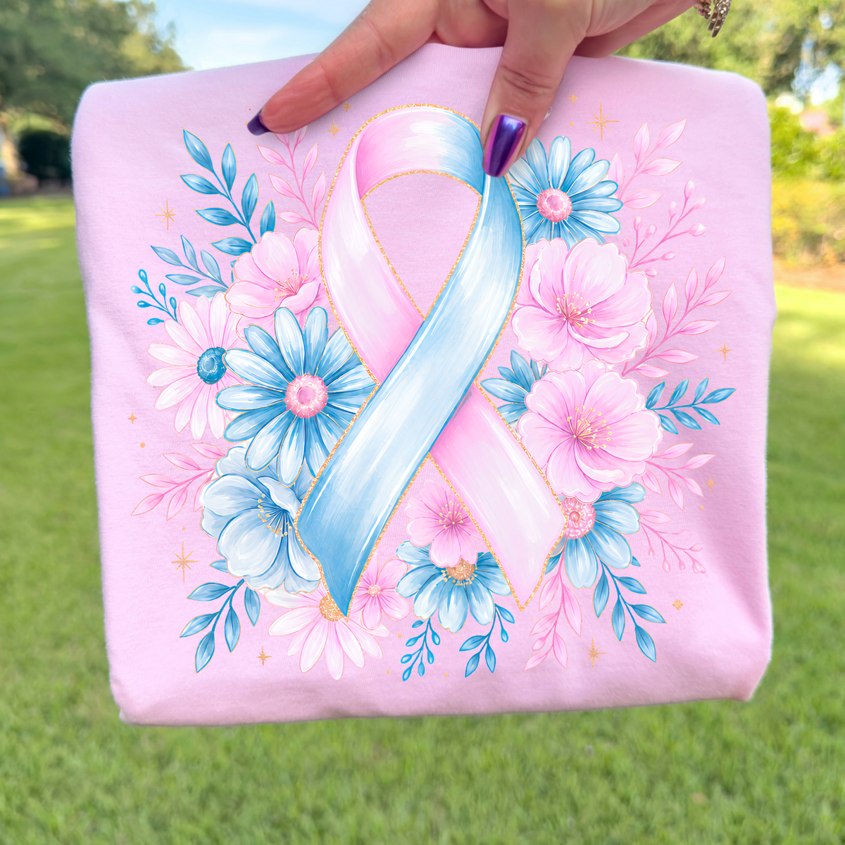 Floral Infant Loss Ribbon Full Color DTF Transfer