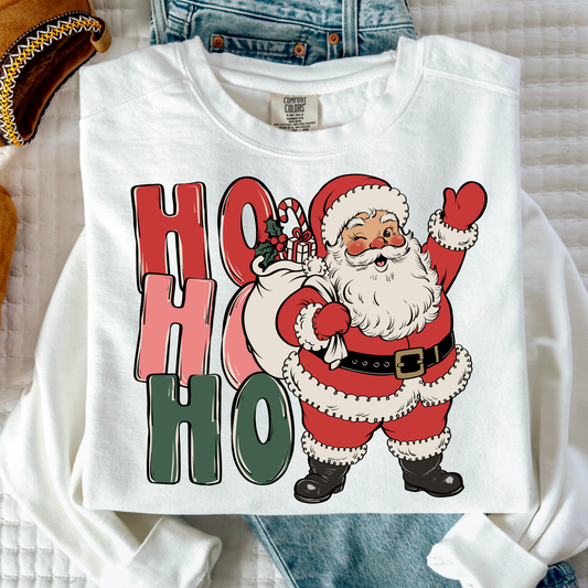 Ho Ho Ho - Santa w/Toy Sack Full Color DTF Transfer