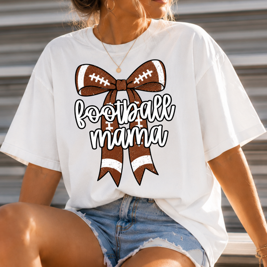 Football Mama Bow Full Color DTF Transfer