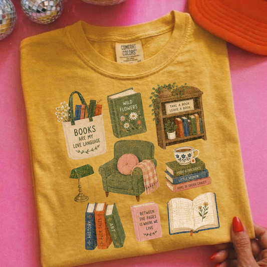 Books Collage  Full Color DTF Transfer