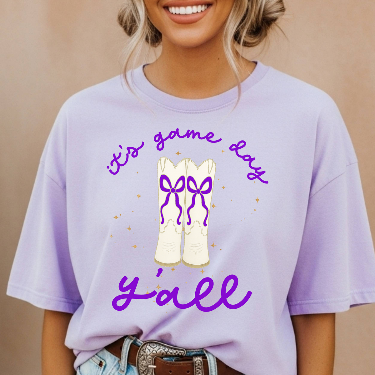 It's Game Day Y'all (Purple) Full Color DTF Transfer