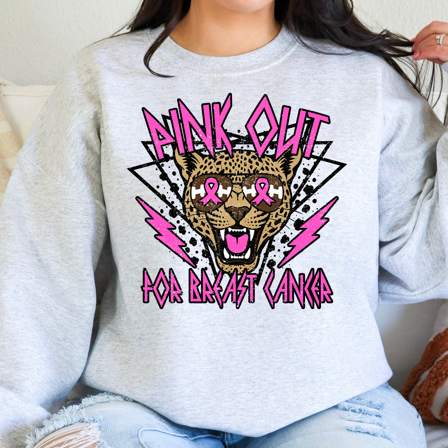 Pink Out For Breast Cancer (Football Glasses) Full Color DTF Transfer