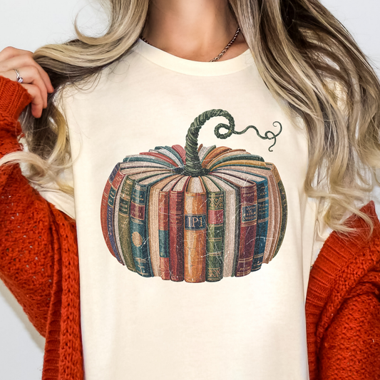 Book Pumpkin Full Color DTF Transfer