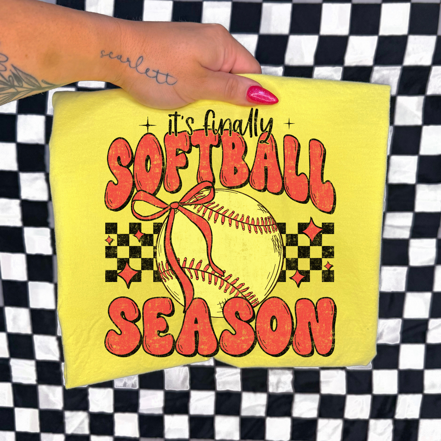 Its Finally Softball Season Full Color DTF Transfer