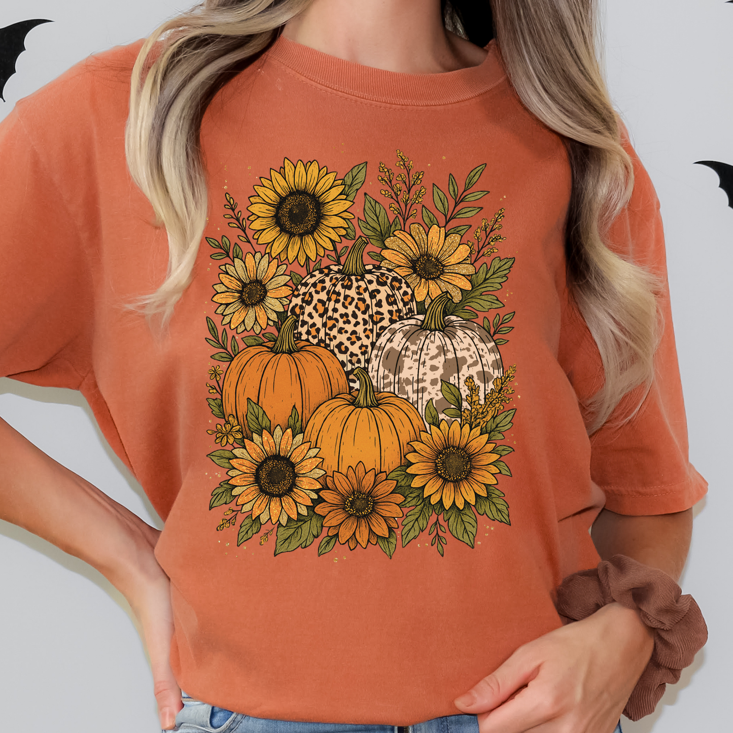 Floral Pumpkin Full Color DTF Transfer