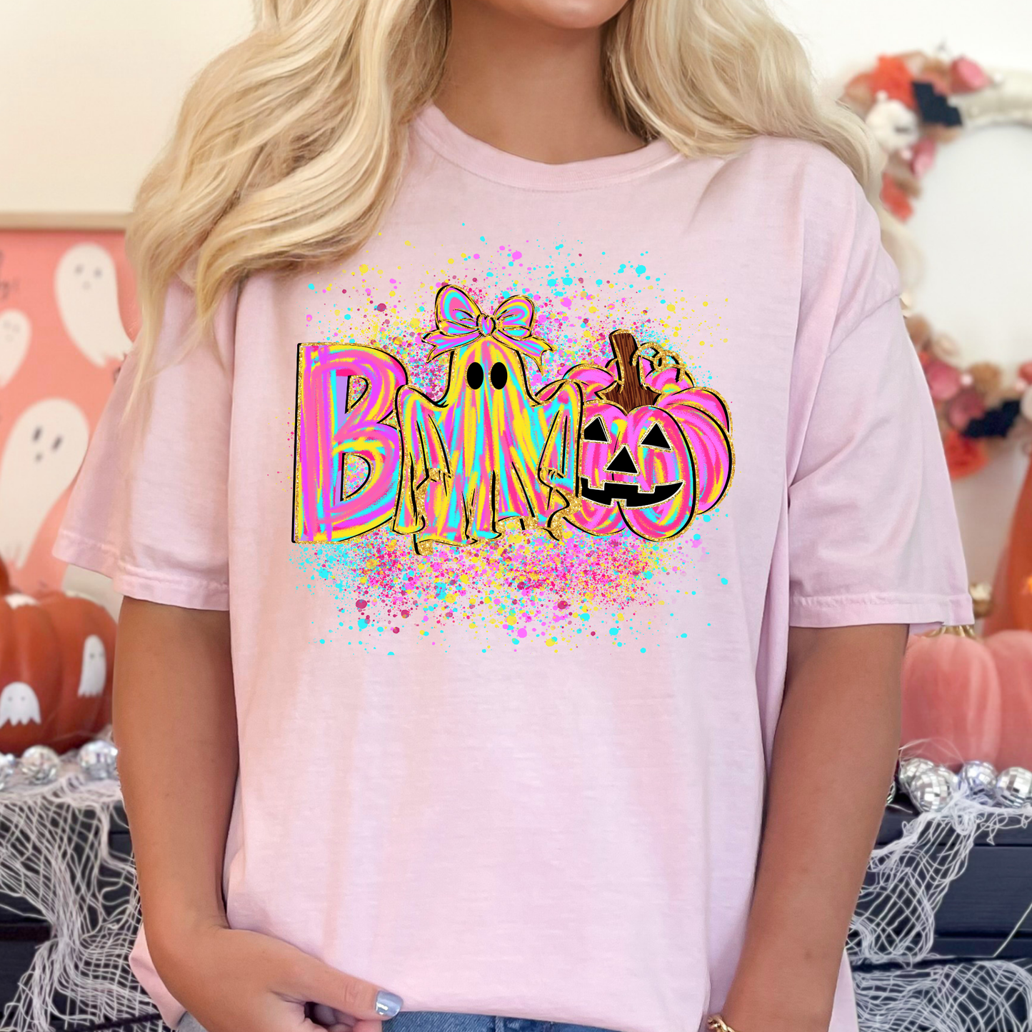 Boo Splatter Full Color DTF Transfer