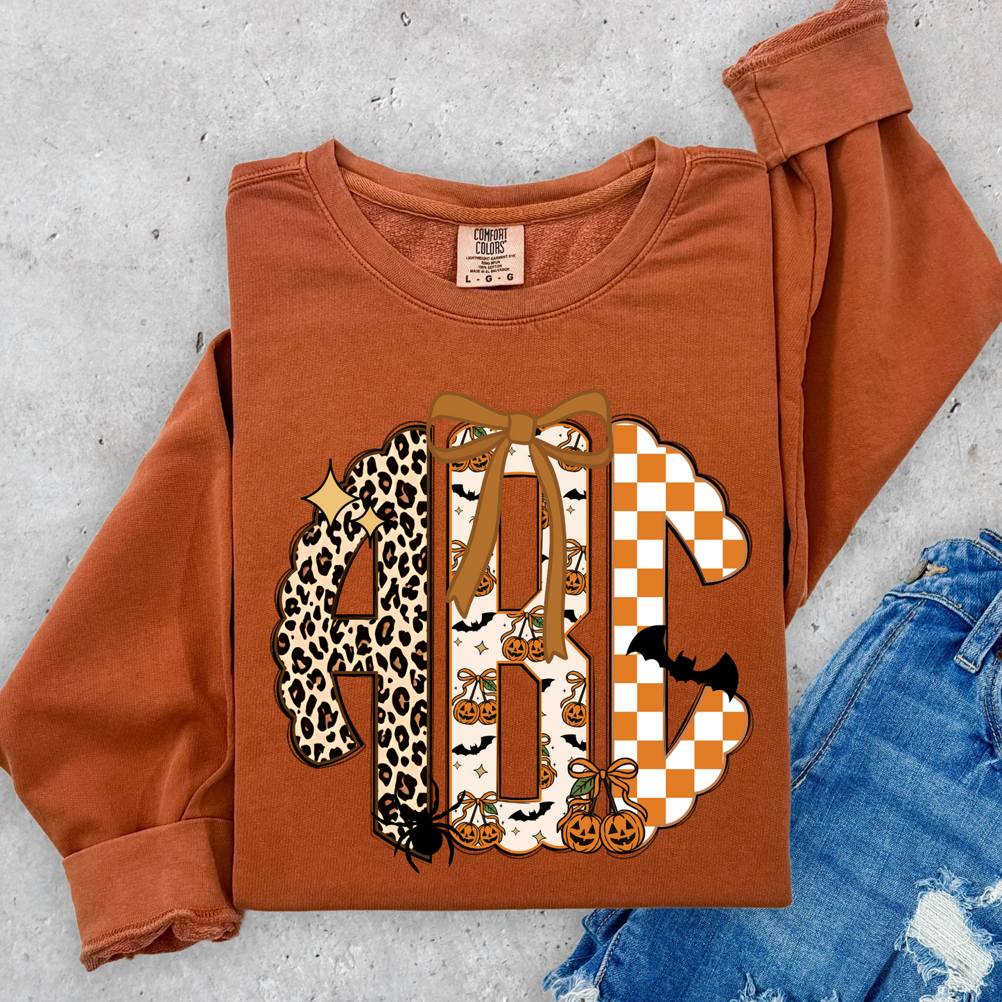 Halloween/Fall Monogram  Full Color DTF Transfer