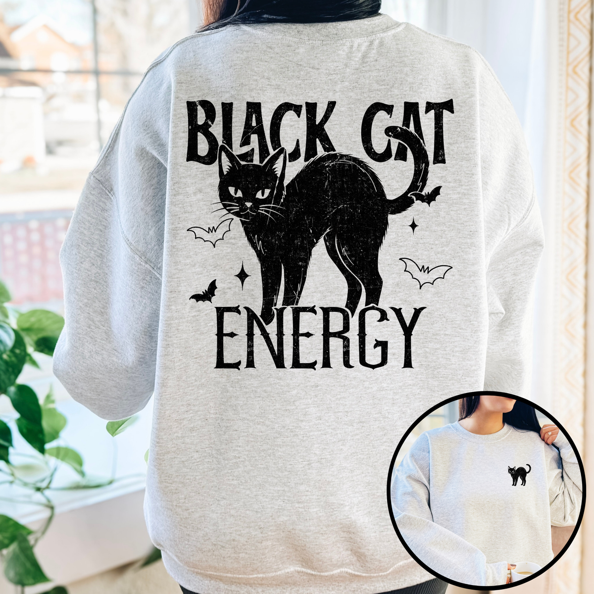 Black Cat Energy Full Color DTF Transfer