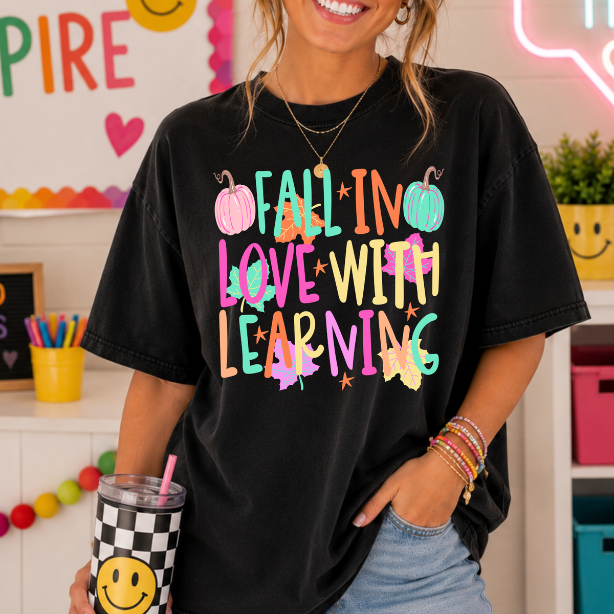 Fall In Love With Learning Full Color DTF Transfer