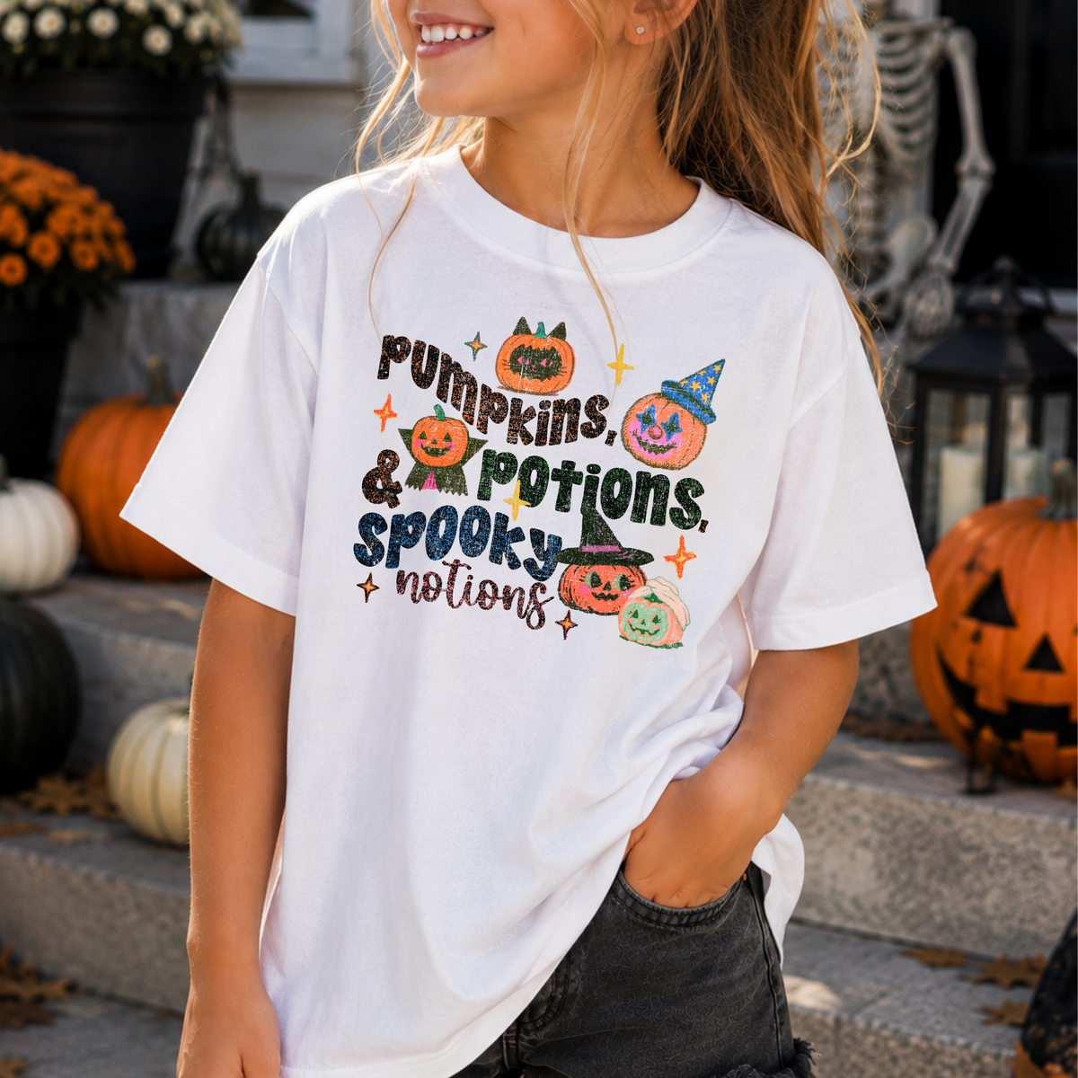 Pumpkins, Potions Spooky Notions Full Color DTF Transfer