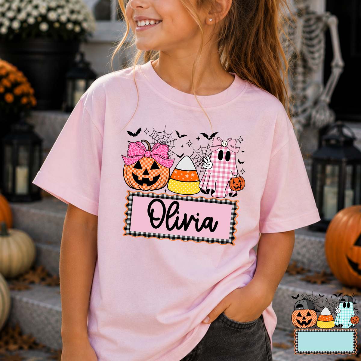 Personalized Halloween Plaque (Boy and Girl Option) Full Color DTF Transfer