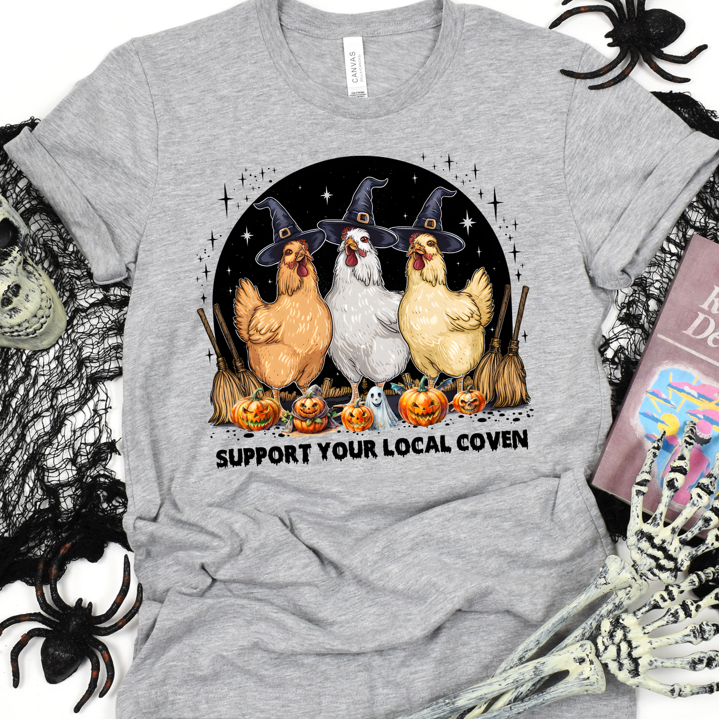 Support Your Local Coven Halloween Chickens Full Color DTF Transfer