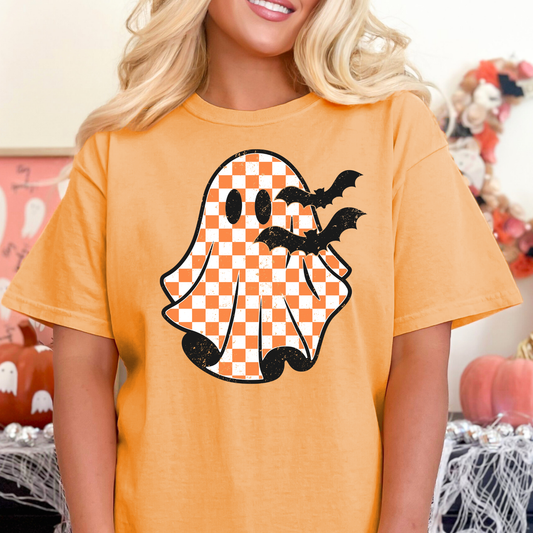 Checkered Ghost w/Bats Full Color DTF Transfer