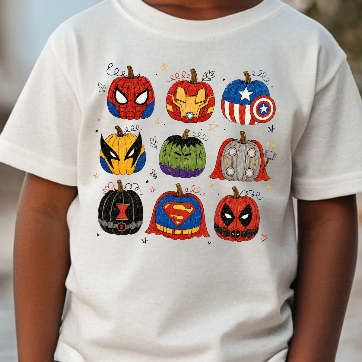 Superhero Pumpkins Full Color DTF Transfer