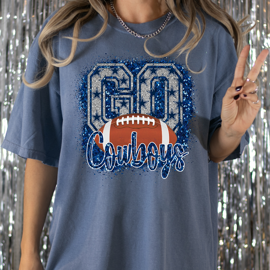 Go Cowboys Glitter Full Color DTF Transfer