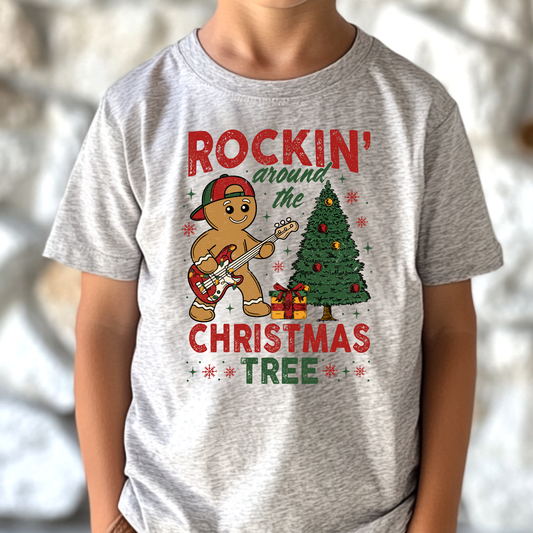 Rockin Around The Christmas Tree (Gingerbread Playing Guitar) Full Color DTF Transfer