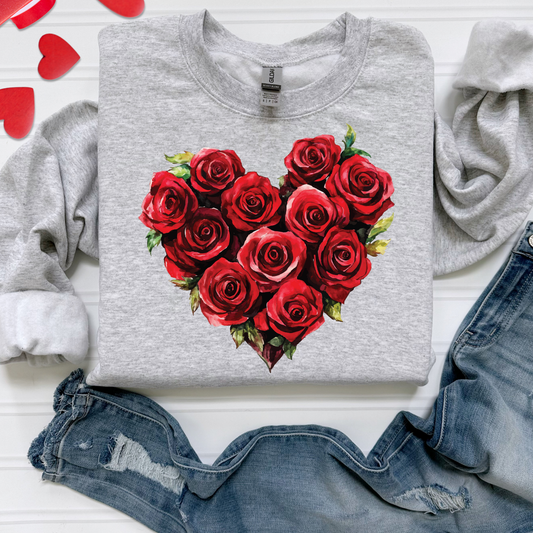 Rose Boquet Heart Full Color DTF Transfer