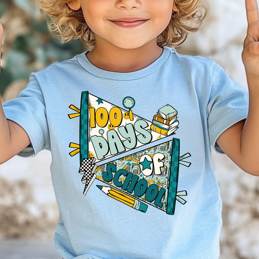 100 Days Of School - Flags (Boy Option) Full Color DTF Transfer