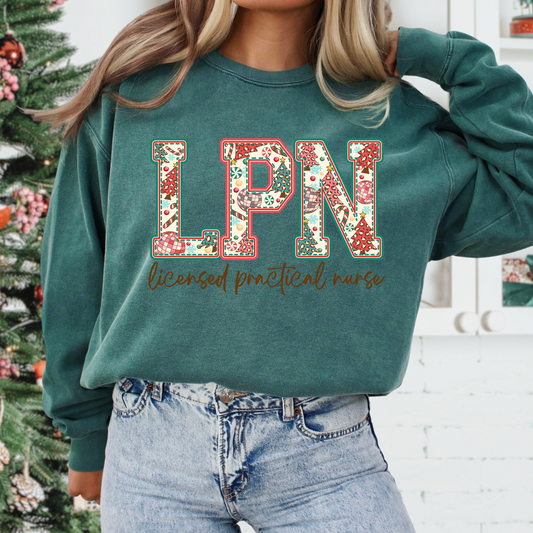 LPN (Christmas Pattern Fill) Full Color DTF Transfer