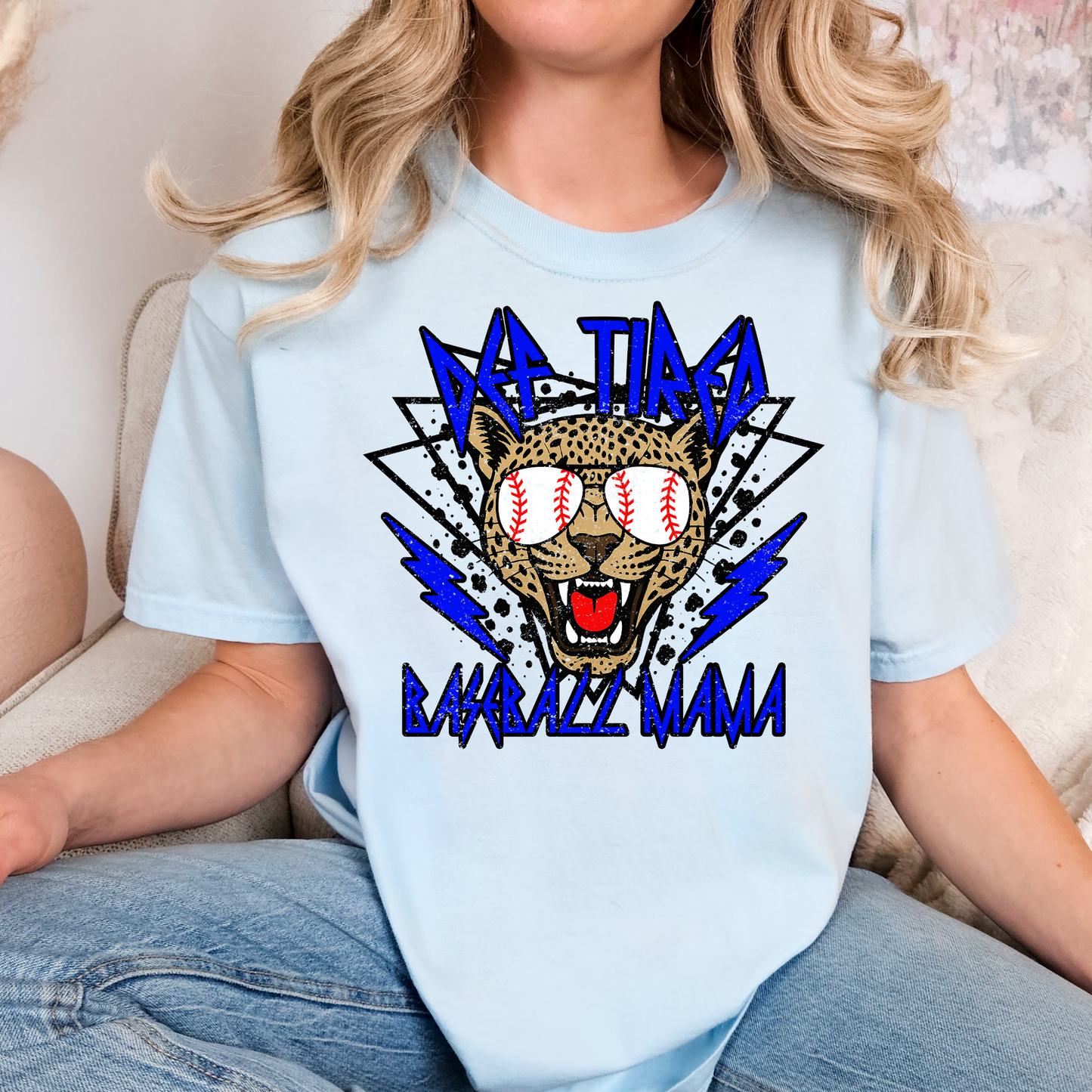 Def Tired Baseball Mama Full Color DTF Transfer