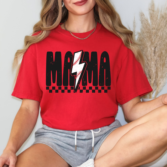 Mama (Baseball Lightning Bolts) Full Color DTF Transfer
