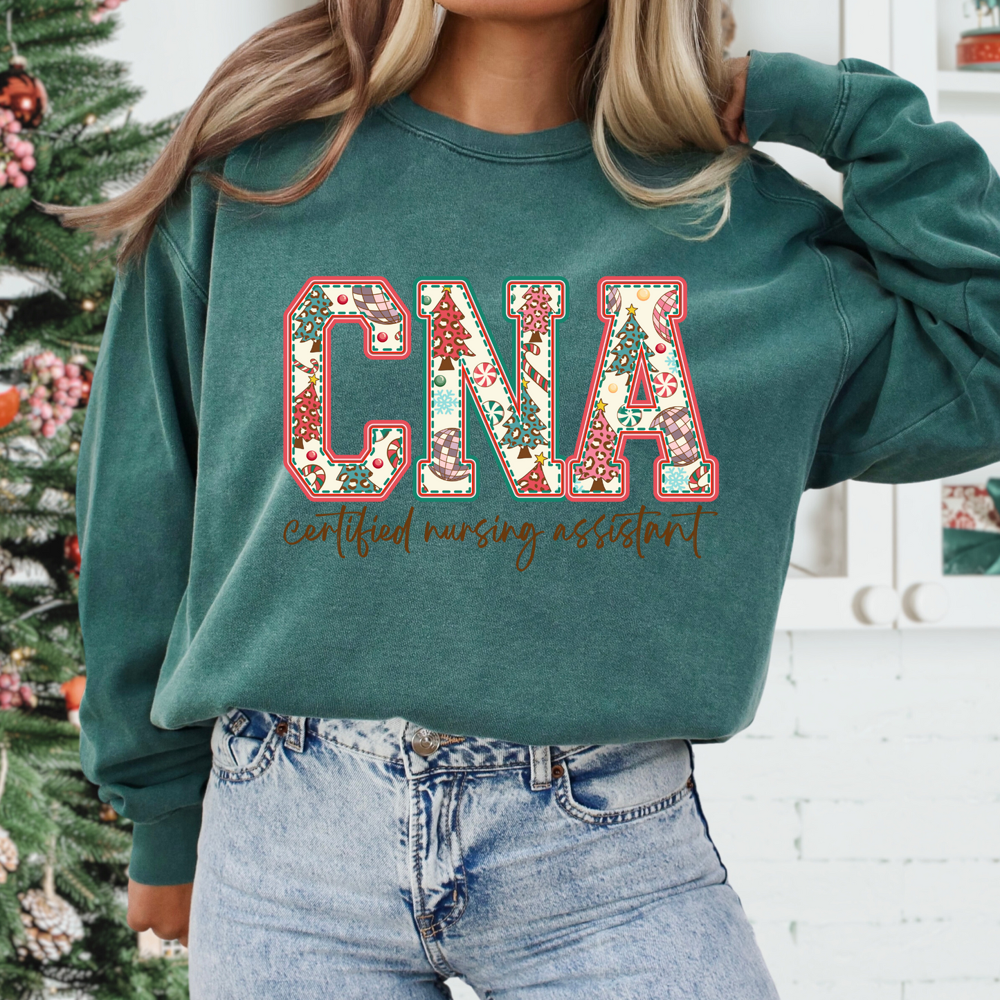 CNA (Christmas Pattern Fill) Full Color DTF Transfer