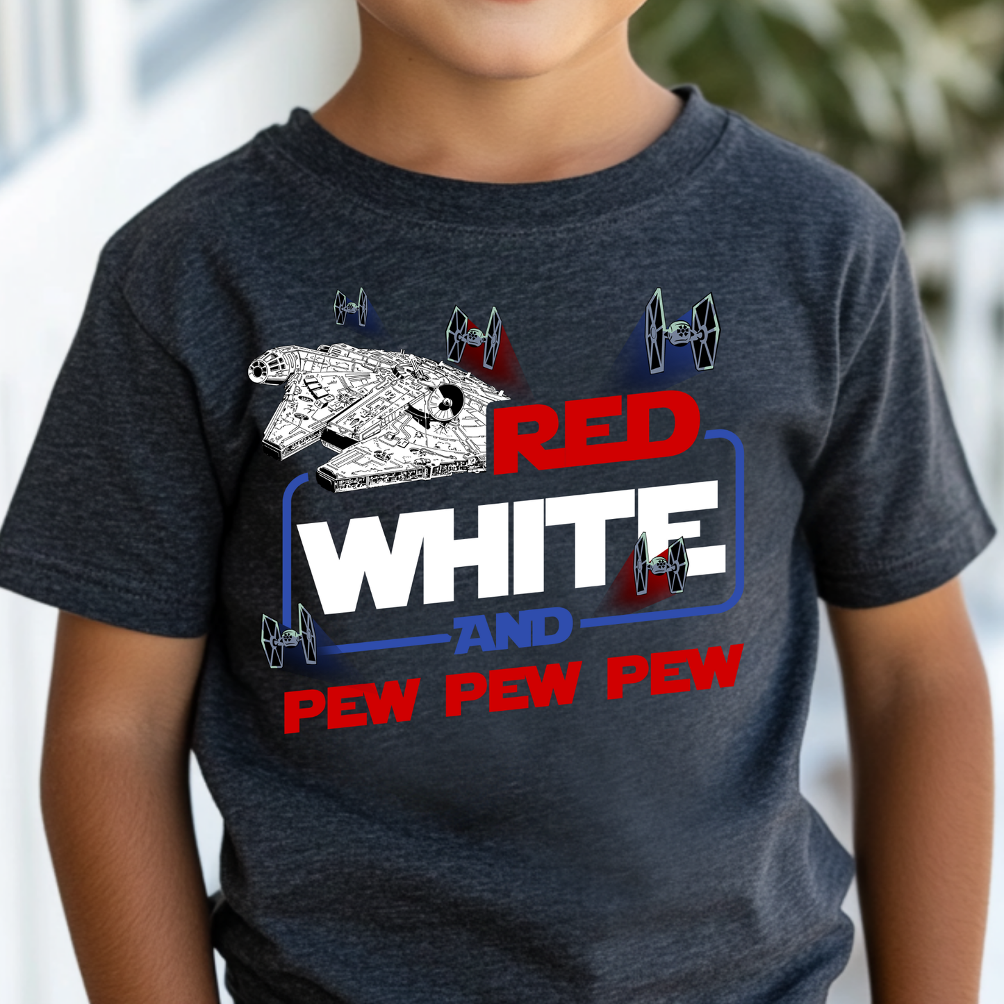 Red White and Pew Pew Pew (Star Wars) Full Color DTF Transfer