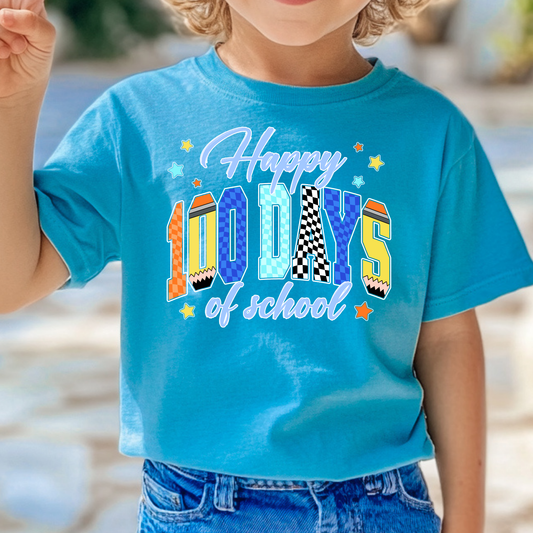 Happy 100 Days of School (Blue) Full Color DTF Transfer