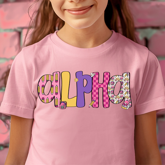 School Girl Alpha Full Color DTF Transfer