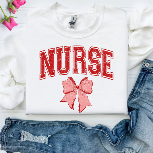 Nurse (Red) w/Bow Full Color DTF Transfer