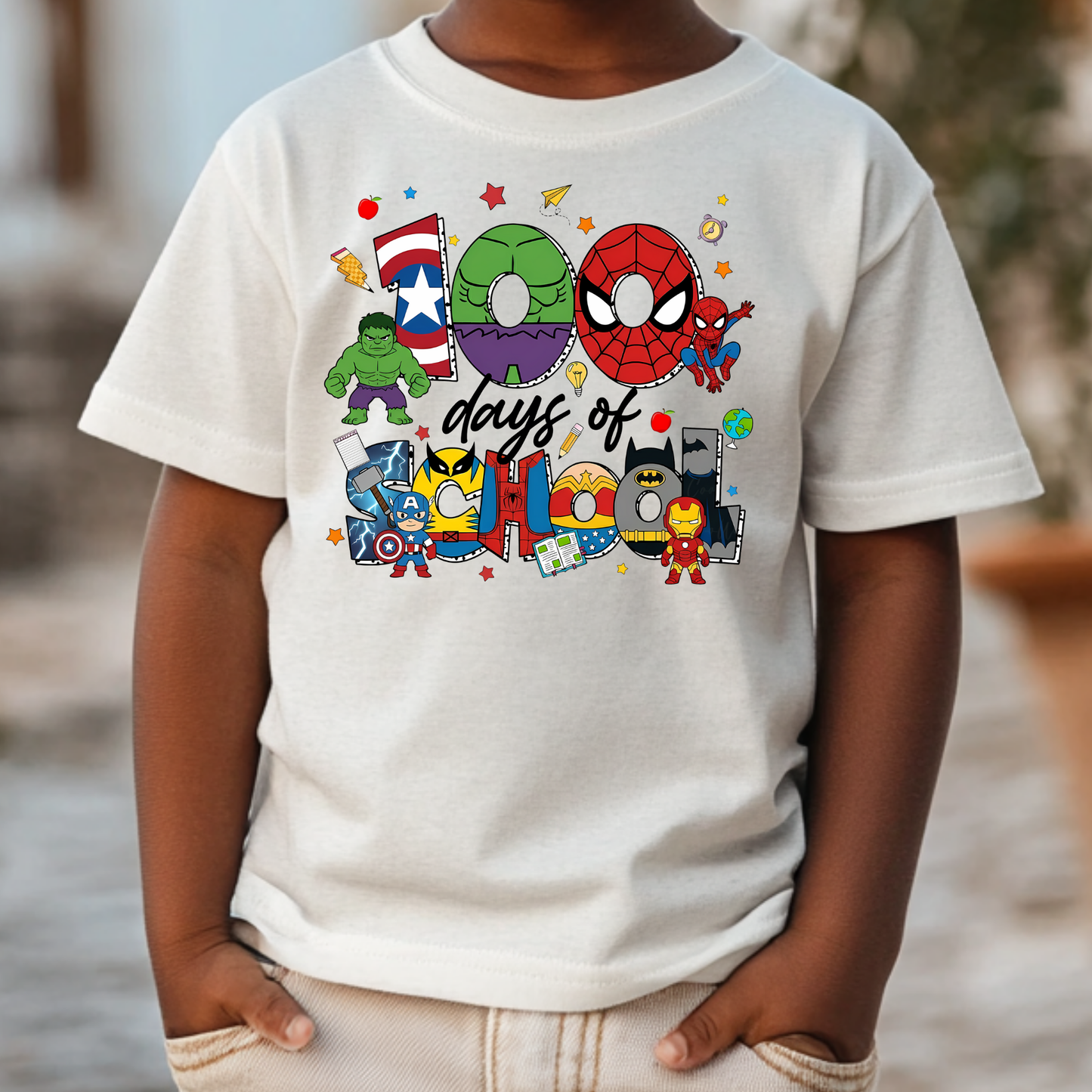 100 Days of School (Superhero) Full Color DTF Transfer