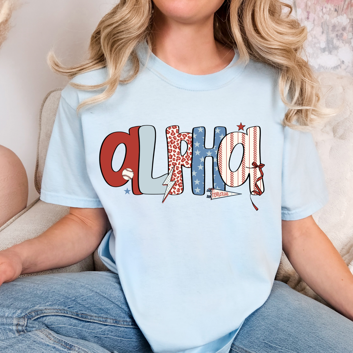 Baseball Alpha Full Color DTF Transfer