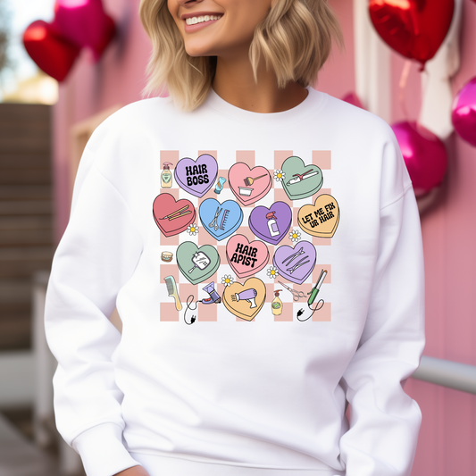 Hairstylist Conversation Hearts Full Color DTF Transfer