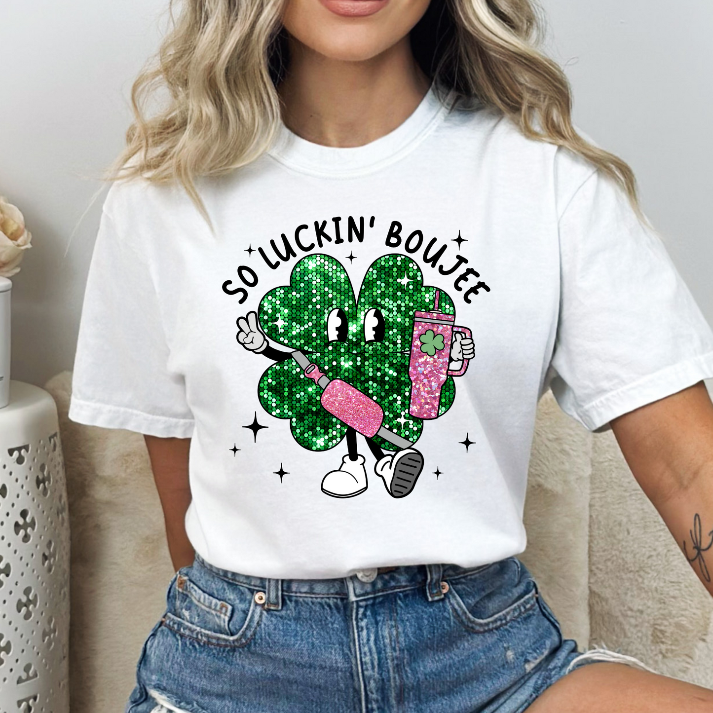 So Luckin Boujee (Faux Sequin) Full Color DTF Transfer