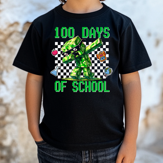 100 Days of Loving School Minecraft Full Color DTF Transfer
