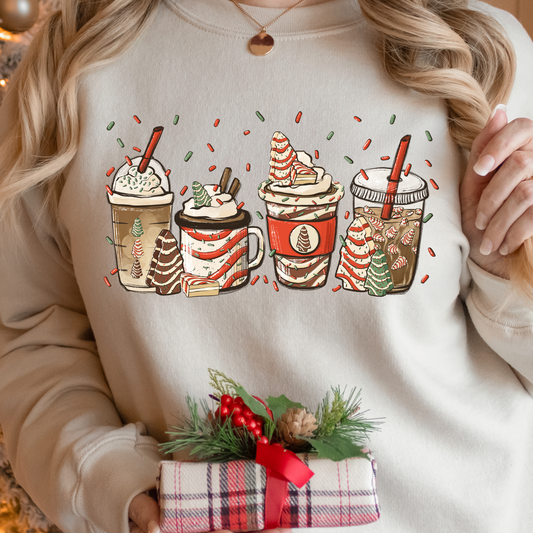 Christmas Coffee w/Sprinkles Full Color DTF Transfer