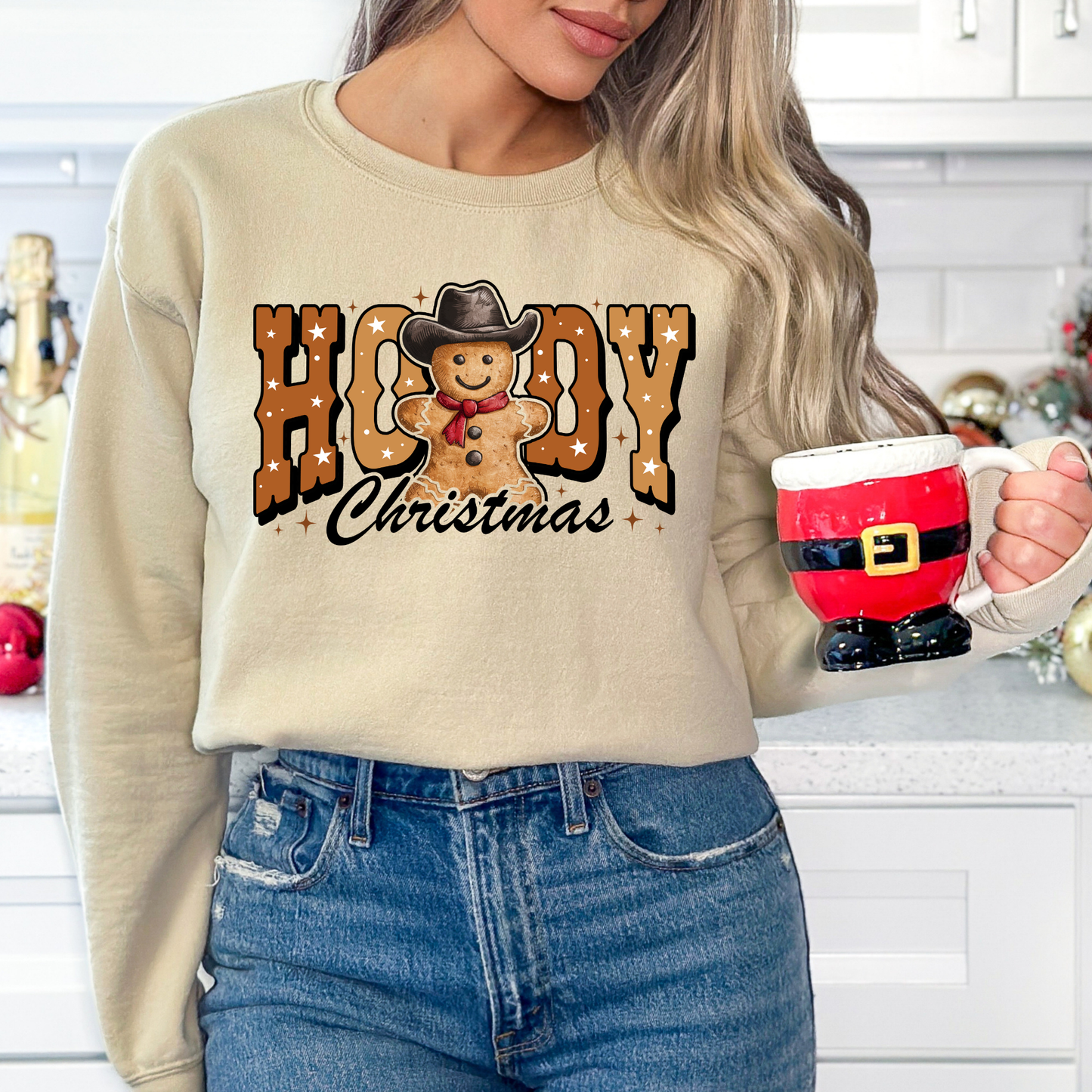 Howdy Christmas (Gingerbread) Full Color DTF Transfer