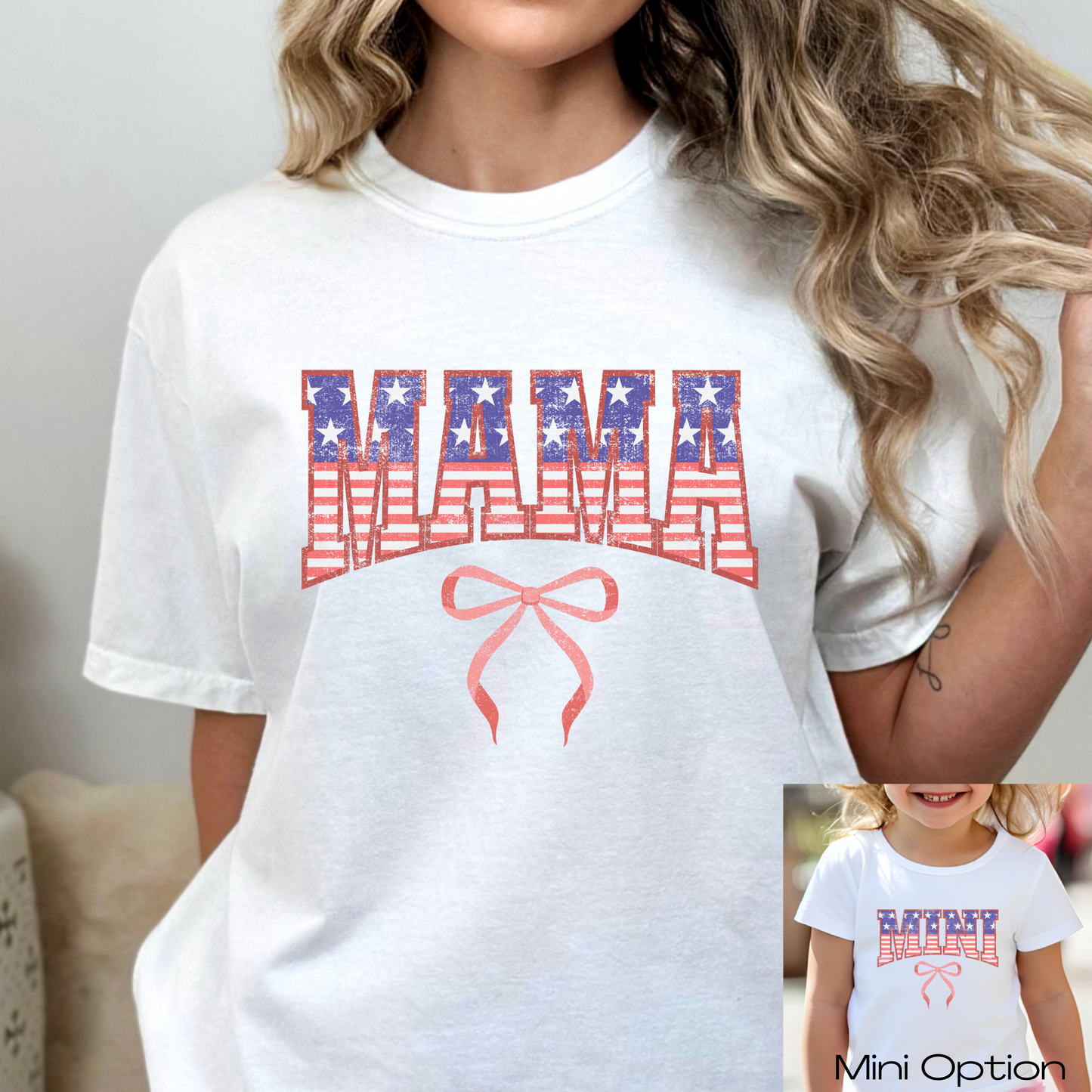 American Flag Mama (Mini Option) Full Color DTF Transfer