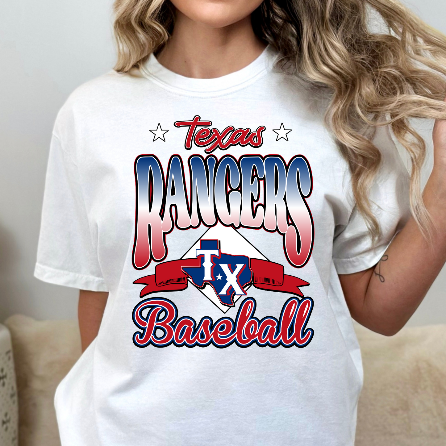 Texas Rangers Baseball Full Color DTF Transfer