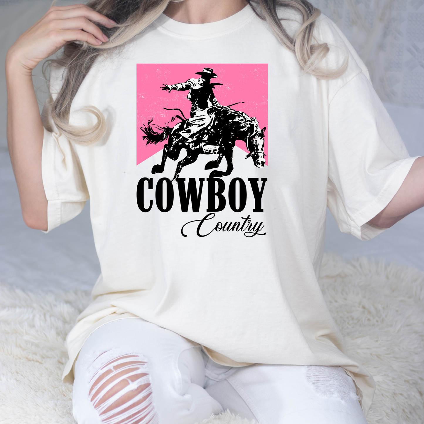 Pink Cowboy Country Full Color DTF Transfer