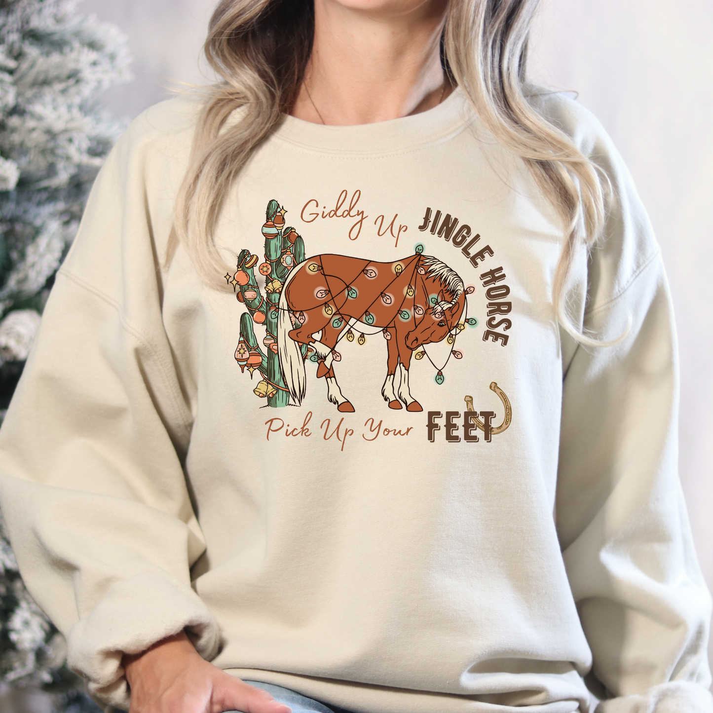 Giddy Up Jingle Horse Full Color DTF Transfer