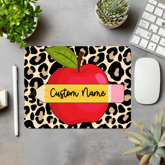 Leopard Apple Personalized Mouse Pad