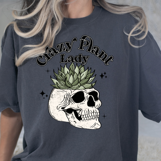 Crazy Plant Lady (Skull Head) Full Color DTF Transfers