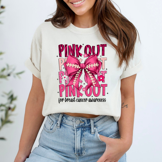 Pink Out for Breast Cancer Awareness Full Color DTF Transfer